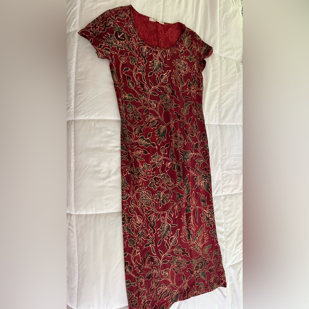 Peruvian Connection burgundy long dress | size M